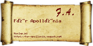 Für Apollónia névjegykártya